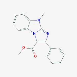 molecular formula C18H15N3O2 B376846 methyl 9-methyl-2-phenyl-9H-imidazo[1,2-a]benzimidazole-3-carboxylate 