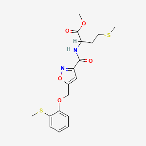 molecular formula C18H22N2O5S2 B3768471 methyl N-[(5-{[2-(methylthio)phenoxy]methyl}-3-isoxazolyl)carbonyl]methioninate 