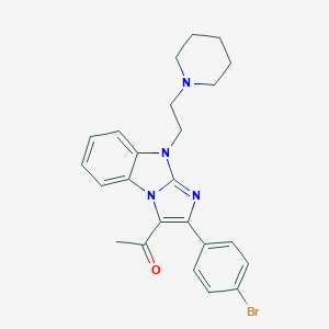 molecular formula C24H25BrN4O B376850 1-{2-(4-bromophenyl)-9-[2-(piperidin-1-yl)ethyl]-9H-imidazo[1,2-a]benzimidazol-3-yl}ethanone 