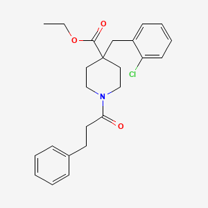 molecular formula C24H28ClNO3 B3768547 ethyl 4-(2-chlorobenzyl)-1-(3-phenylpropanoyl)-4-piperidinecarboxylate 