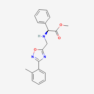 molecular formula C19H19N3O3 B3768578 methyl (2S)-({[3-(2-methylphenyl)-1,2,4-oxadiazol-5-yl]methyl}amino)(phenyl)acetate 