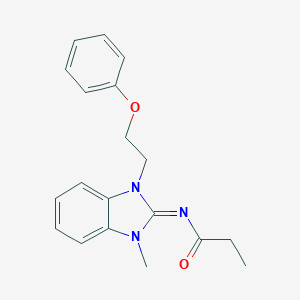 N-[1-methyl-3-(2-phenoxyethyl)-1,3-dihydro-2H-benzimidazol-2-ylidene]propanamide