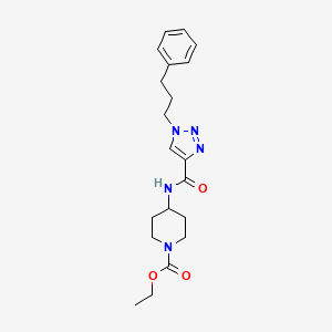 molecular formula C20H27N5O3 B3768623 ethyl 4-({[1-(3-phenylpropyl)-1H-1,2,3-triazol-4-yl]carbonyl}amino)-1-piperidinecarboxylate 