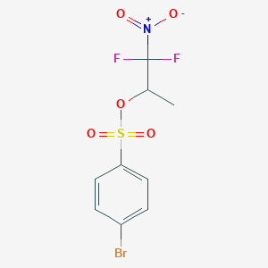 molecular formula C9H8BrF2NO5S B376871 1,1-Difluoro-1-nitropropan-2-yl 4-bromobenzenesulfonate 