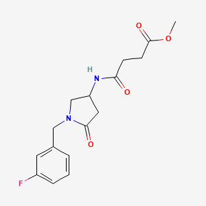 molecular formula C16H19FN2O4 B3768811 methyl 4-{[1-(3-fluorobenzyl)-5-oxo-3-pyrrolidinyl]amino}-4-oxobutanoate 