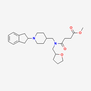 molecular formula C25H36N2O4 B3768854 methyl 4-[[1-(2,3-dihydro-1H-inden-2-yl)piperidin-4-yl]methyl-(oxolan-2-ylmethyl)amino]-4-oxobutanoate 