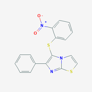 molecular formula C17H11N3O2S2 B376909 5-(2-Nitro-phenylsulfanyl)-6-phenyl-imidazo(2,1-B)thiazole 