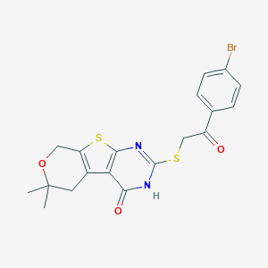 2-{[2-(4-bromophenyl)-2-oxoethyl]sulfanyl}-6,6-dimethyl-3,5,6,8-tetrahydro-4H-pyrano[4',3':4,5]thieno[2,3-d]pyrimidin-4-one