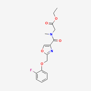 molecular formula C16H17FN2O5 B3769268 ethyl N-({2-[(2-fluorophenoxy)methyl]-1,3-oxazol-4-yl}carbonyl)-N-methylglycinate 