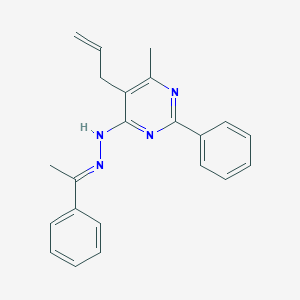 molecular formula C22H22N4 B376945 1-Phenylethanone (5-allyl-6-methyl-2-phenyl-4-pyrimidinyl)hydrazone 