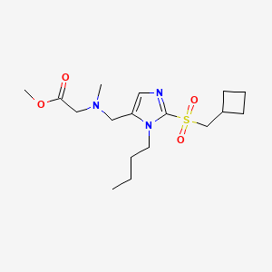 molecular formula C17H29N3O4S B3769499 methyl N-({1-butyl-2-[(cyclobutylmethyl)sulfonyl]-1H-imidazol-5-yl}methyl)-N-methylglycinate 