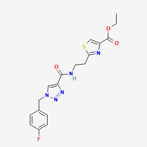 molecular formula C18H18FN5O3S B3769534 ethyl 2-[2-({[1-(4-fluorobenzyl)-1H-1,2,3-triazol-4-yl]carbonyl}amino)ethyl]-1,3-thiazole-4-carboxylate 