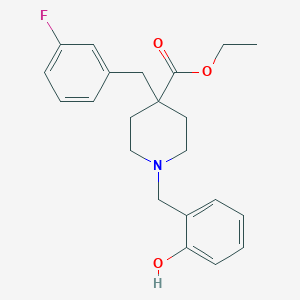 molecular formula C22H26FNO3 B3769574 ethyl 4-(3-fluorobenzyl)-1-(2-hydroxybenzyl)-4-piperidinecarboxylate 