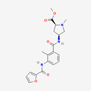 molecular formula C20H23N3O5 B3769608 methyl (2S,4S)-4-{[3-(2-furoylamino)-2-methylbenzoyl]amino}-1-methylpyrrolidine-2-carboxylate 