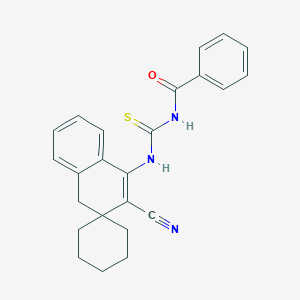 molecular formula C24H23N3OS B376968 N-[(2-cyanospiro[4H-naphthalene-3,1'-cyclohexane]-1-yl)carbamothioyl]benzamide CAS No. 294874-98-9