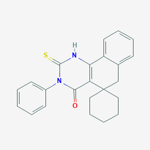 molecular formula C23H22N2OS B376974 3-phenyl-2-thioxo-2,3,5,6-tetrahydrospiro(benzo[h]quinazoline-5,1'-cyclohexane)-4(1H)-one CAS No. 172984-34-8