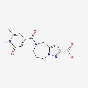 molecular formula C16H18N4O4 B3769815 methyl 5-[(6-methyl-2-oxo-1,2-dihydropyridin-4-yl)carbonyl]-5,6,7,8-tetrahydro-4H-pyrazolo[1,5-a][1,4]diazepine-2-carboxylate 