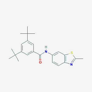 molecular formula C23H28N2OS B376989 3,5-ditert-butyl-N-(2-methyl-1,3-benzothiazol-6-yl)benzamide 