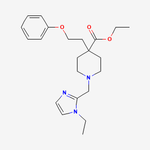 molecular formula C22H31N3O3 B3769907 ethyl 1-[(1-ethyl-1H-imidazol-2-yl)methyl]-4-(2-phenoxyethyl)-4-piperidinecarboxylate 