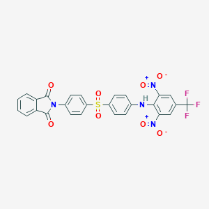 molecular formula C27H15F3N4O8S B376997 2-[4-[4-[2,6-Dinitro-4-(trifluoromethyl)anilino]phenyl]sulfonylphenyl]isoindole-1,3-dione 