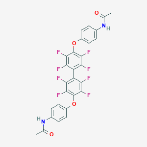 molecular formula C28H16F8N2O4 B376999 N-[4-({4'-[4-(acetylamino)phenoxy]-2,2',3,3',5,5',6,6'-octafluoro[1,1'-biphenyl]-4-yl}oxy)phenyl]acetamide 