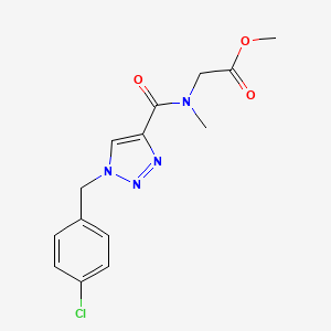 molecular formula C14H15ClN4O3 B3770048 methyl N-{[1-(4-chlorobenzyl)-1H-1,2,3-triazol-4-yl]carbonyl}-N-methylglycinate 