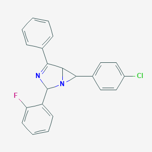 molecular formula C22H16ClFN2 B377010 6-(4-Chlorophenyl)-2-(2-fluorophenyl)-4-phenyl-1,3-diazabicyclo[3.1.0]hex-3-ene 