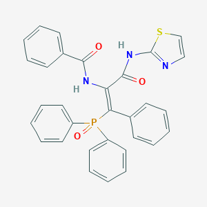 molecular formula C31H24N3O3PS B377013 N-{2-(diphenylphosphoryl)-2-phenyl-1-[(1,3-thiazol-2-ylamino)carbonyl]vinyl}benzamide 