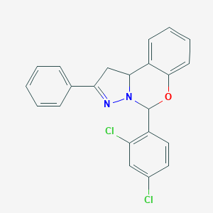 molecular formula C22H16Cl2N2O B377014 5-(2,4-Dichlorophenyl)-2-phenyl-1,10b-dihydropyrazolo[1,5-c][1,3]benzoxazine CAS No. 298207-09-7