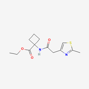 molecular formula C13H18N2O3S B3770222 ethyl 1-{[(2-methyl-1,3-thiazol-4-yl)acetyl]amino}cyclobutanecarboxylate 