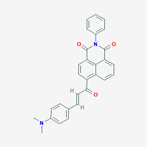 molecular formula C29H22N2O3 B377025 (E)-6-(3-(4-(ジメチルアミノ)フェニル)アクリロイル)-2-フェニル-1H-ベンゾ[de]イソキノリン-1,3(2H)-ジオン CAS No. 304861-85-6