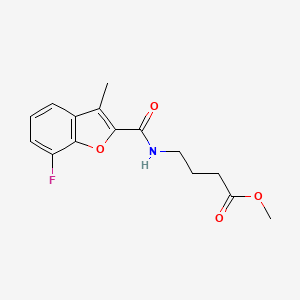 molecular formula C15H16FNO4 B3770251 methyl 4-{[(7-fluoro-3-methyl-1-benzofuran-2-yl)carbonyl]amino}butanoate 