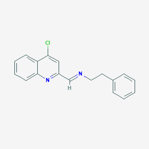 molecular formula C18H15ClN2 B377027 1-(4-chloroquinolin-2-yl)-N-(2-phenylethyl)methanimine 