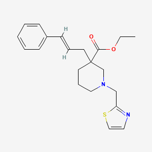 molecular formula C21H26N2O2S B3770396 ethyl 3-[(2E)-3-phenyl-2-propen-1-yl]-1-(1,3-thiazol-2-ylmethyl)-3-piperidinecarboxylate 