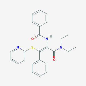 molecular formula C25H25N3O2S B377048 N-[1-[(diethylamino)carbonyl]-2-phenyl-2-(2-pyridinylsulfanyl)vinyl]benzamide 