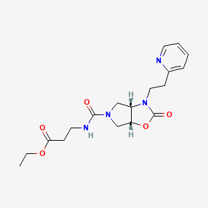 molecular formula C18H24N4O5 B3770489 ethyl 3-[[(3aS,6aR)-2-oxo-3-(2-pyridin-2-ylethyl)-3a,4,6,6a-tetrahydropyrrolo[3,4-d][1,3]oxazole-5-carbonyl]amino]propanoate 