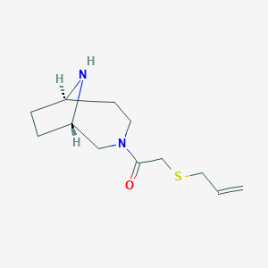 molecular formula C12H20N2OS B3770503 rel-(1S,6R)-3-[(allylthio)acetyl]-3,9-diazabicyclo[4.2.1]nonane hydrochloride 