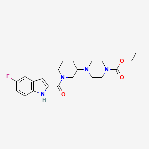 molecular formula C21H27FN4O3 B3770588 ethyl 4-{1-[(5-fluoro-1H-indol-2-yl)carbonyl]-3-piperidinyl}-1-piperazinecarboxylate 