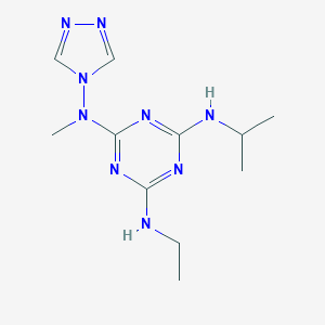 molecular formula C11H19N9 B377061 N-ethyl-N-{4-(isopropylamino)-6-[methyl(4H-1,2,4-triazol-4-yl)amino]-1,3,5-triazin-2-yl}amine CAS No. 132038-85-8