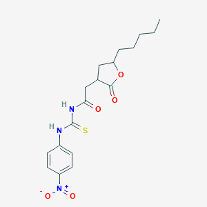 1-(4-Nitro-phenyl)-3-[2-(2-oxo-5-pentyl-tetrahydro-furan-3-yl)-acetyl]-thiourea