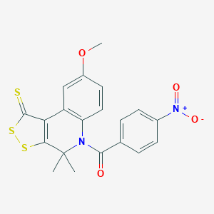 5-{4-nitrobenzoyl}-8-methoxy-4,4-dimethyl-4,5-dihydro-1H-[1,2]dithiolo[3,4-c]quinoline-1-thione