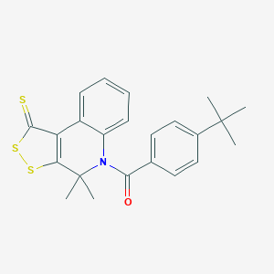 molecular formula C23H23NOS3 B377086 5-(4-tert-butylbenzoyl)-4,4-dimethyl-4,5-dihydro-1H-[1,2]dithiolo[3,4-c]quinoline-1-thione CAS No. 330180-39-7