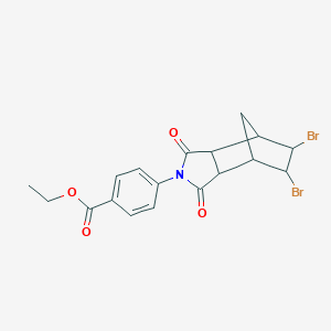 molecular formula C18H17Br2NO4 B377089 ethyl 4-(5,6-dibromo-1,3-dioxooctahydro-2H-4,7-methanoisoindol-2-yl)benzoate 