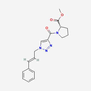 molecular formula C18H20N4O3 B3770956 methyl 1-({1-[(2E)-3-phenyl-2-propen-1-yl]-1H-1,2,3-triazol-4-yl}carbonyl)-L-prolinate 