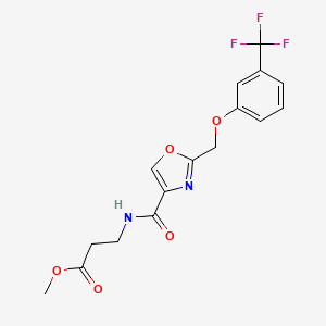 molecular formula C16H15F3N2O5 B3771074 methyl N-[(2-{[3-(trifluoromethyl)phenoxy]methyl}-1,3-oxazol-4-yl)carbonyl]-beta-alaninate 