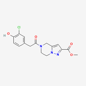 molecular formula C16H16ClN3O4 B3771099 methyl 5-[(3-chloro-4-hydroxyphenyl)acetyl]-4,5,6,7-tetrahydropyrazolo[1,5-a]pyrazine-2-carboxylate 