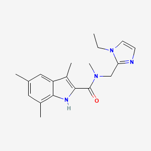 N-[(1-ethyl-1H-imidazol-2-yl)methyl]-N,3,5,7-tetramethyl-1H-indole-2-carboxamide