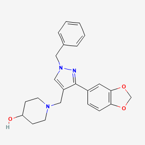 1-{[3-(1,3-benzodioxol-5-yl)-1-benzyl-1H-pyrazol-4-yl]methyl}-4-piperidinol