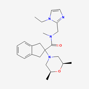 2-[(2R*,6S*)-2,6-dimethyl-4-morpholinyl]-N-[(1-ethyl-1H-imidazol-2-yl)methyl]-N-methyl-2-indanecarboxamide