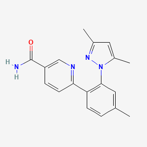 6-[2-(3,5-Dimethylpyrazol-1-yl)-4-methylphenyl]pyridine-3-carboxamide